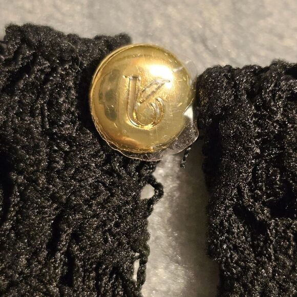 Kaari Blue Tunic Top Blouse Womens Medium Black Floral Lace Career Workwear - Picture 8 of 14